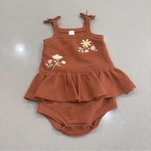 Modern Moments by Gerber Baby Girl Embroidered Pointelle Romper